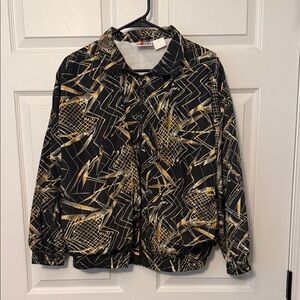 Kaktus Black and Gold Geometric Print Jacket